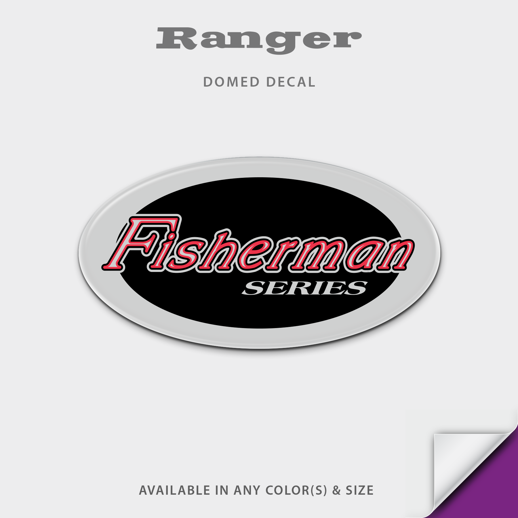 Ranger Boats Fisherman Oval Domed Trailer Decal