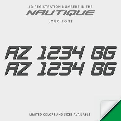 Nautique  Boats 3D Raised registration by Domed Numbers