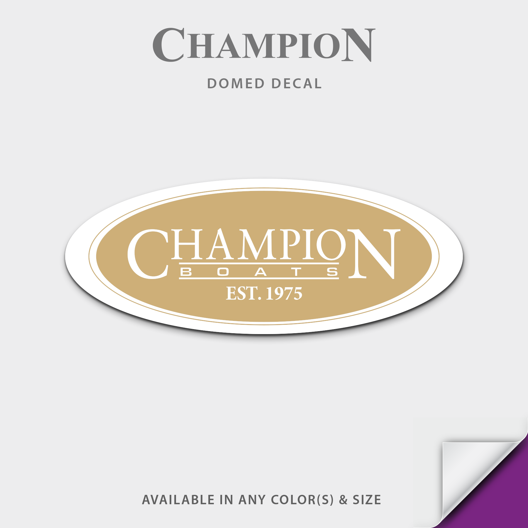 Champion Boats Domed Seat Decal