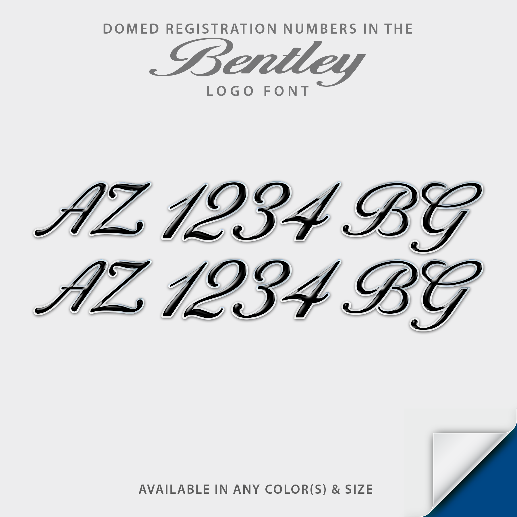 Bentley Script Domed Registration