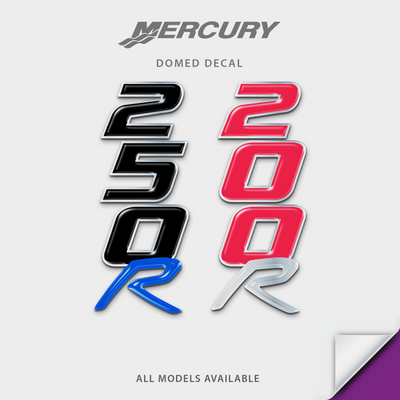 Mercury Racing HP Number R Rear Domed Motor Decal