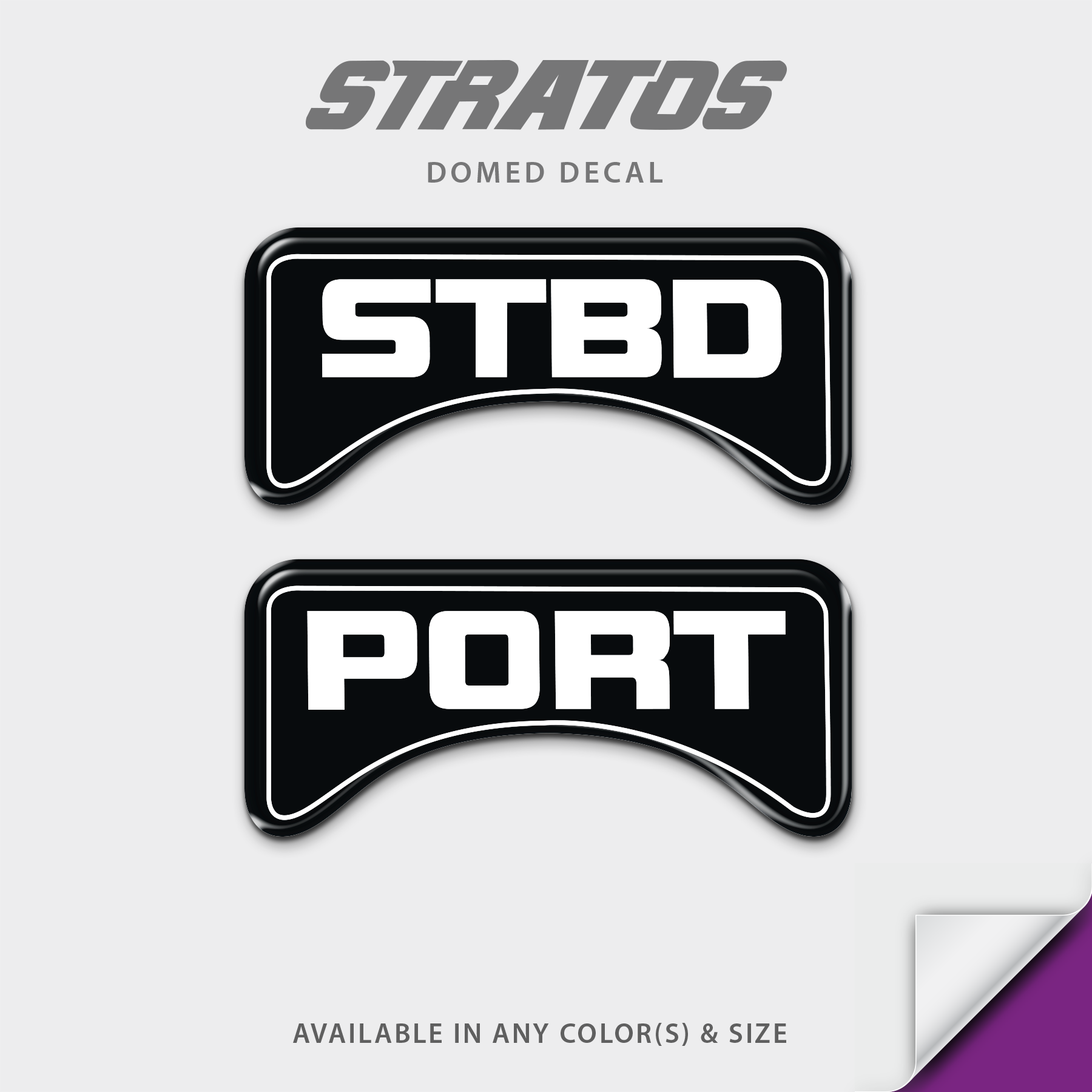 Stratos PORT STBD Domed Boat Decals