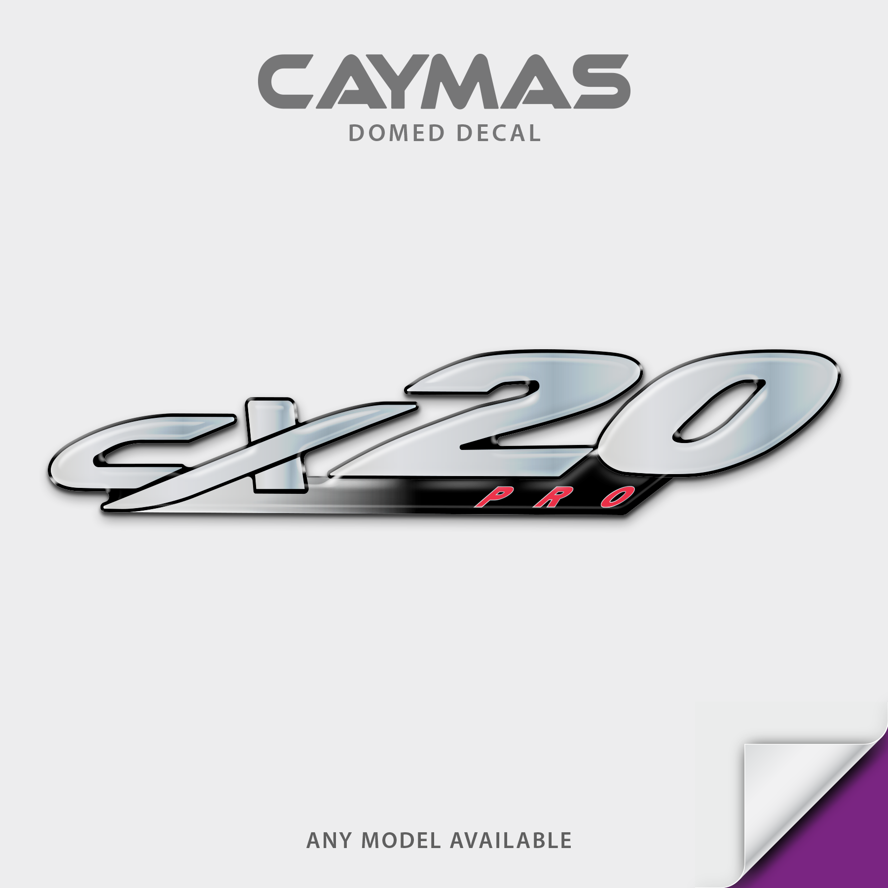 Caymas Model Number Domed Boat Decal