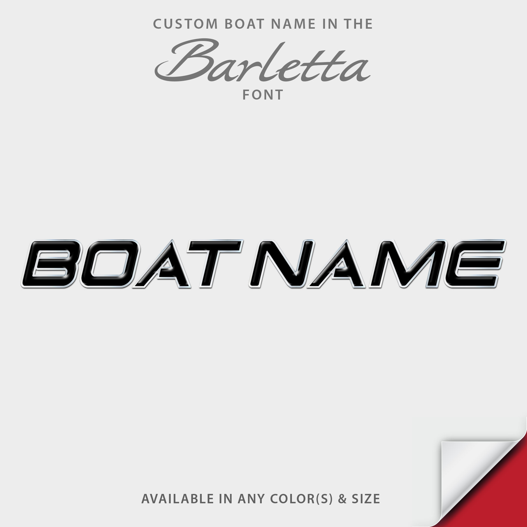 Barletta Corsa Domed Boat Name