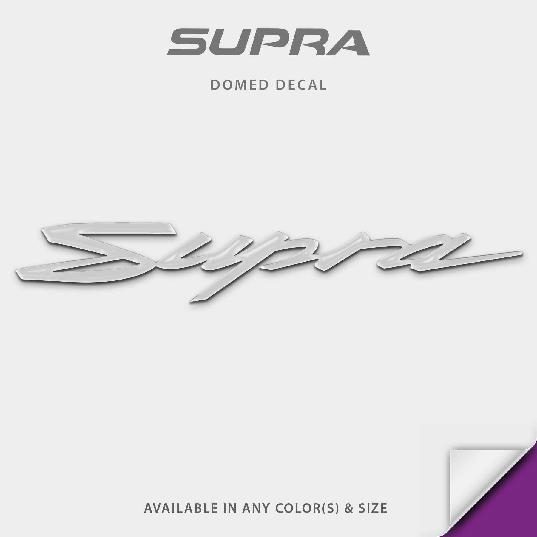 Supra Retro Logo Domed Boat Decal