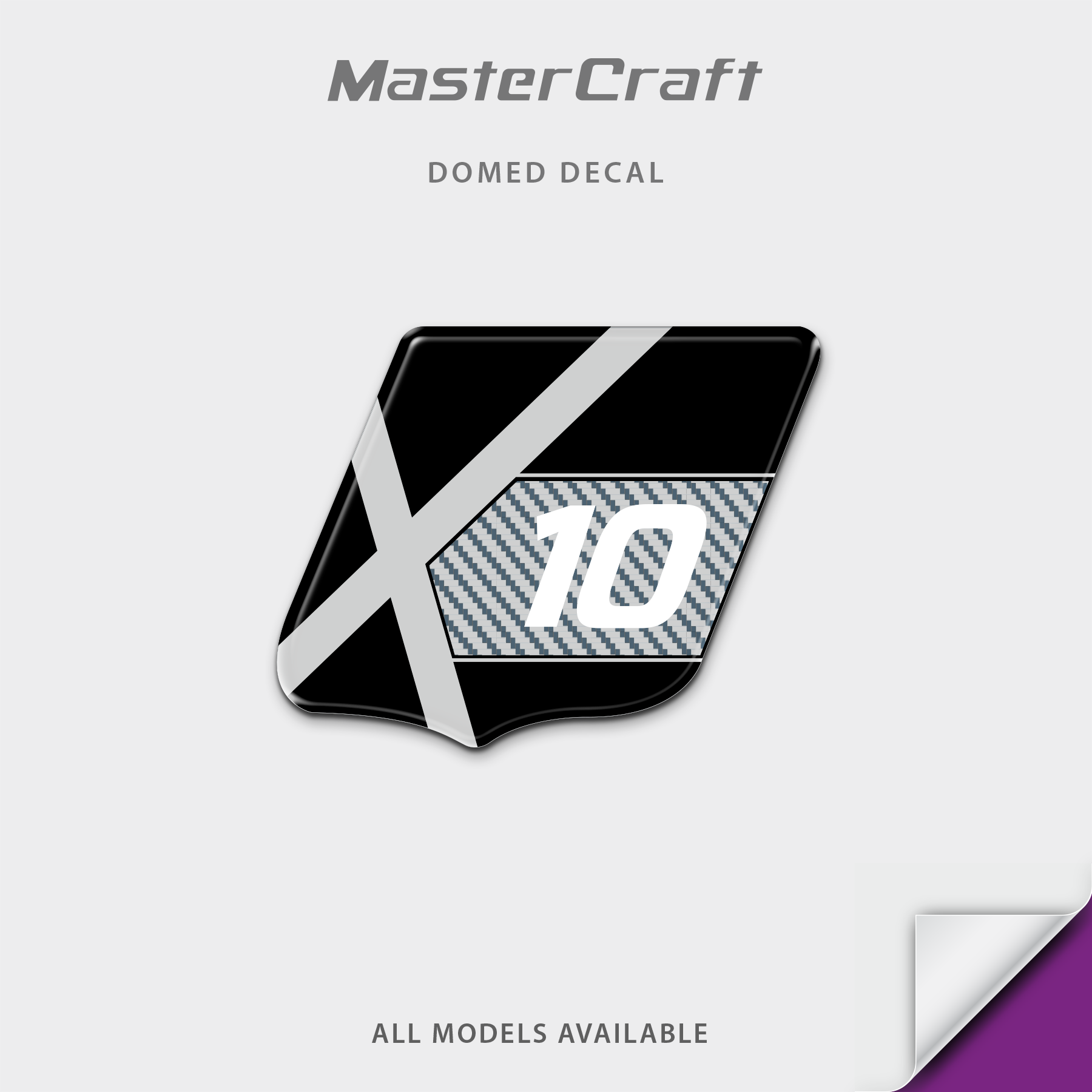 2014-2015 MasterCraft XSeries Model Designator Domed Boat Decal