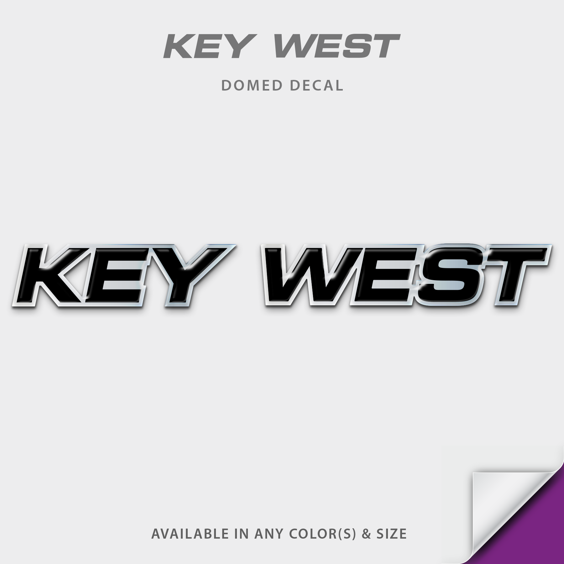 Key West Domed Boat Decal