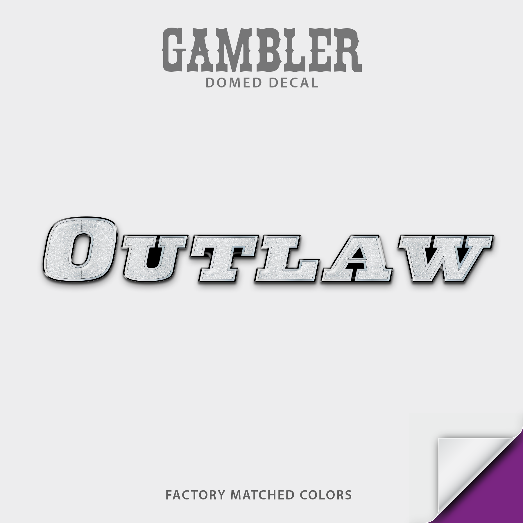 Gambler Outlaw Domed Boat Decal, Factory Decal Matched Colors