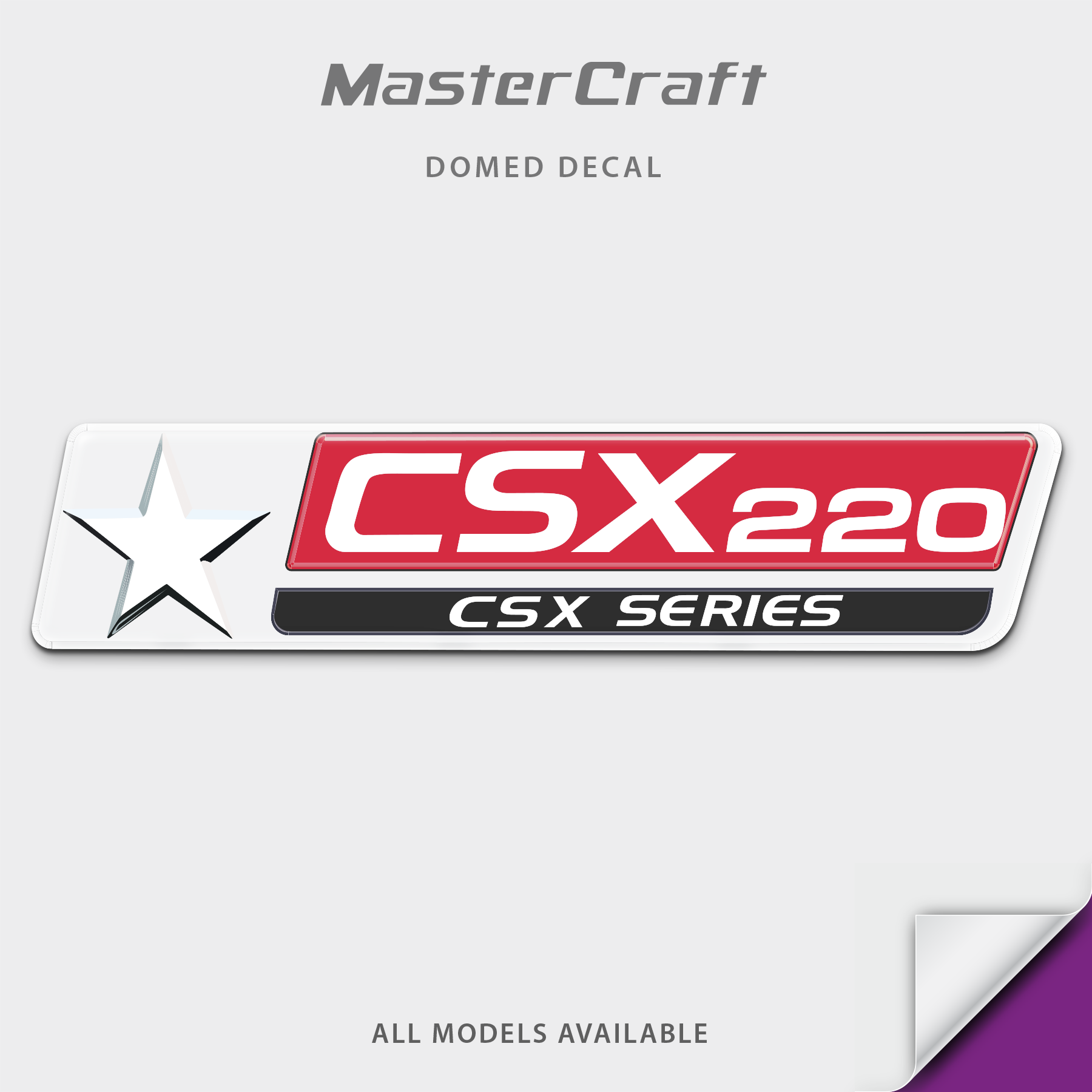 MasterCraft CSX 220 Model Designator Domed Boat Decal