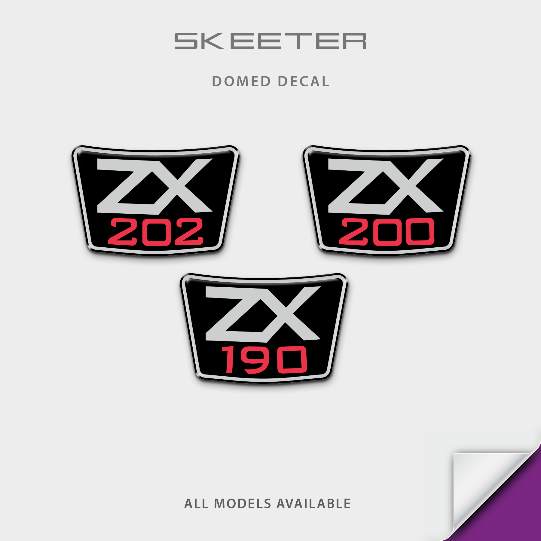 Skeeter ZX Model Number Domed Boat Decal