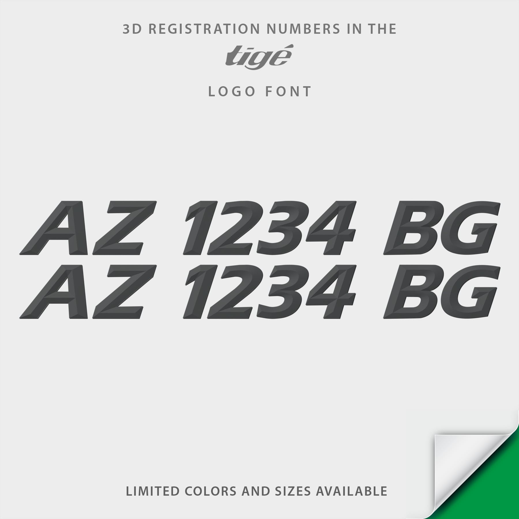 Tige 3D Emblem Registration – Domed Numbers