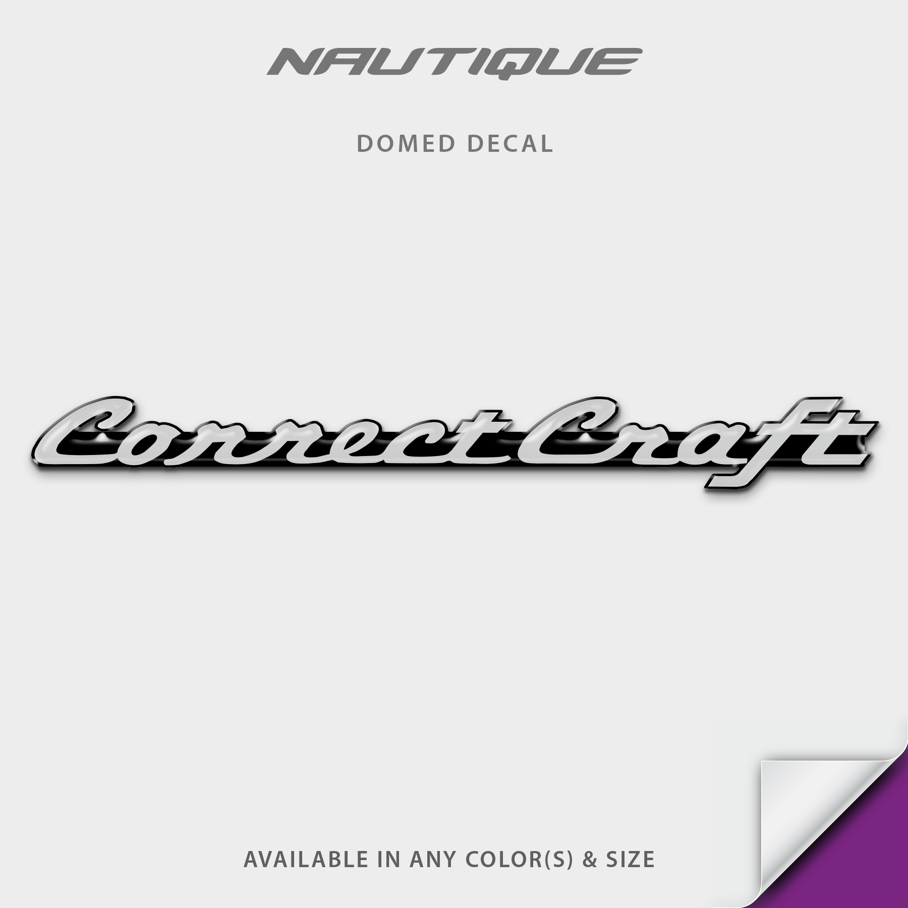 1976-1978 Nautique Correct Craft Nameplate Domed Boat Decal