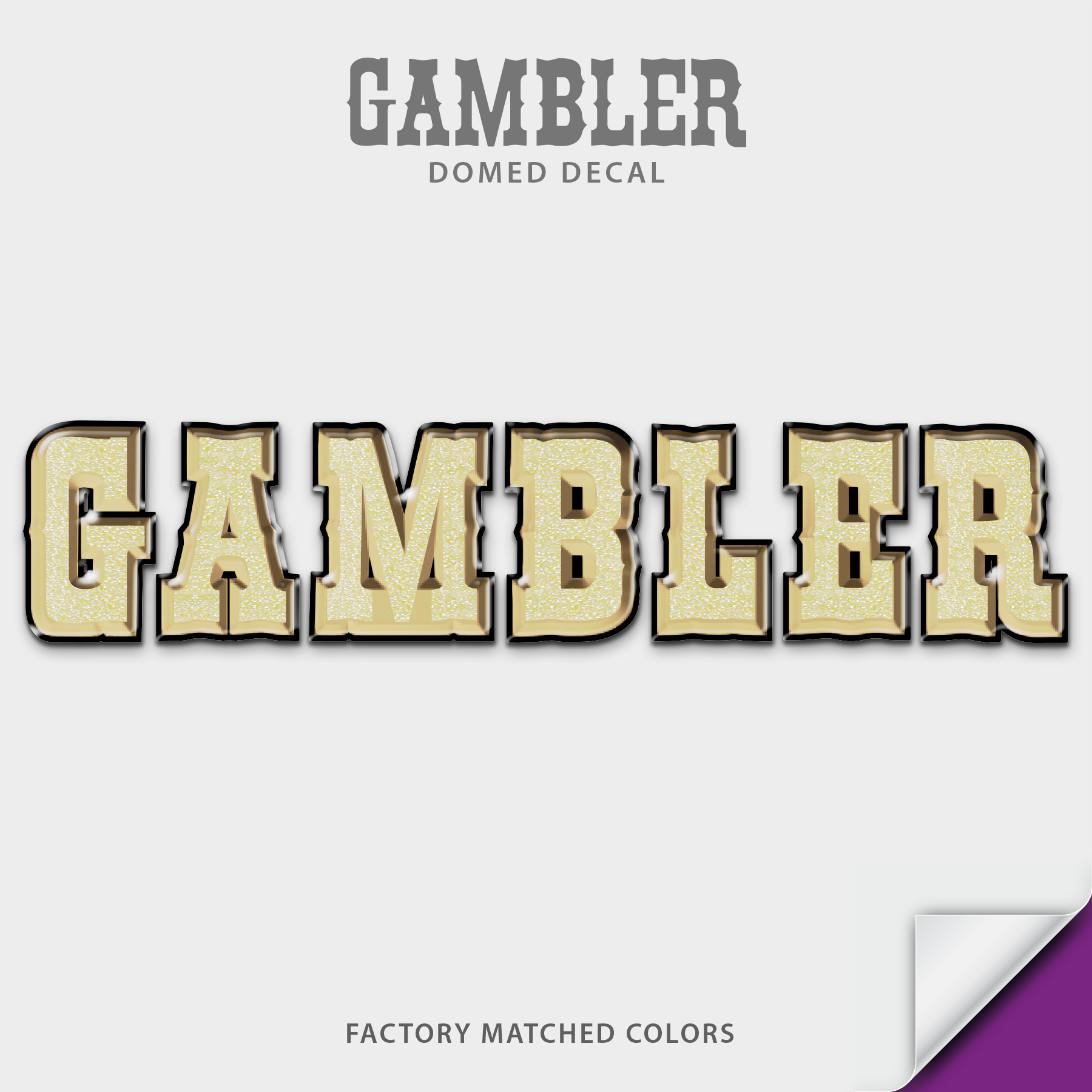 Gambler Domed Boat Decal, Factory Decal Matched Colors