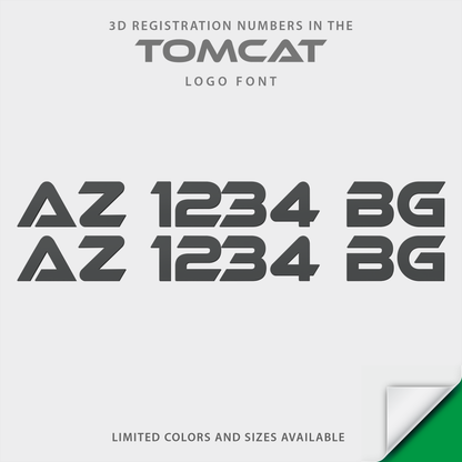 MB Boat Tomcat 3D raised registration by Domed Numbers