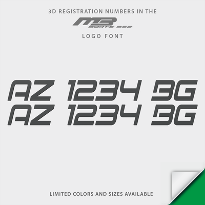 MB Boats 3D Raised Registration by Domed Numbers