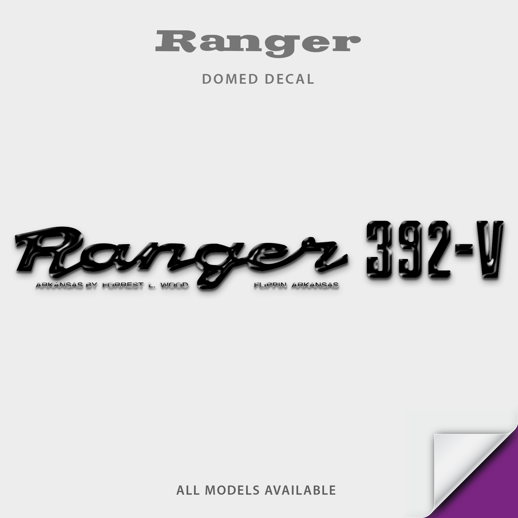 1980-1985 Ranger with Model Number Domed Boat Decal – Domed Numbers