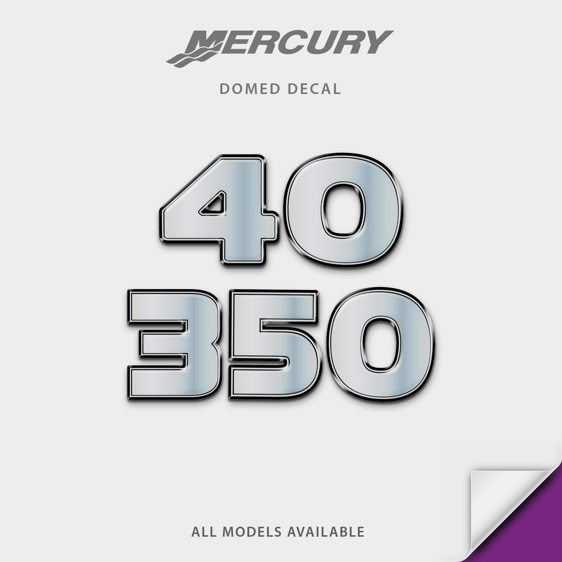 Mercury Jet HP Number Domed Motor Decal