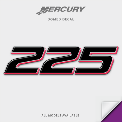 Mercury Racing HP Number Rear and Front Domed Motor Decal