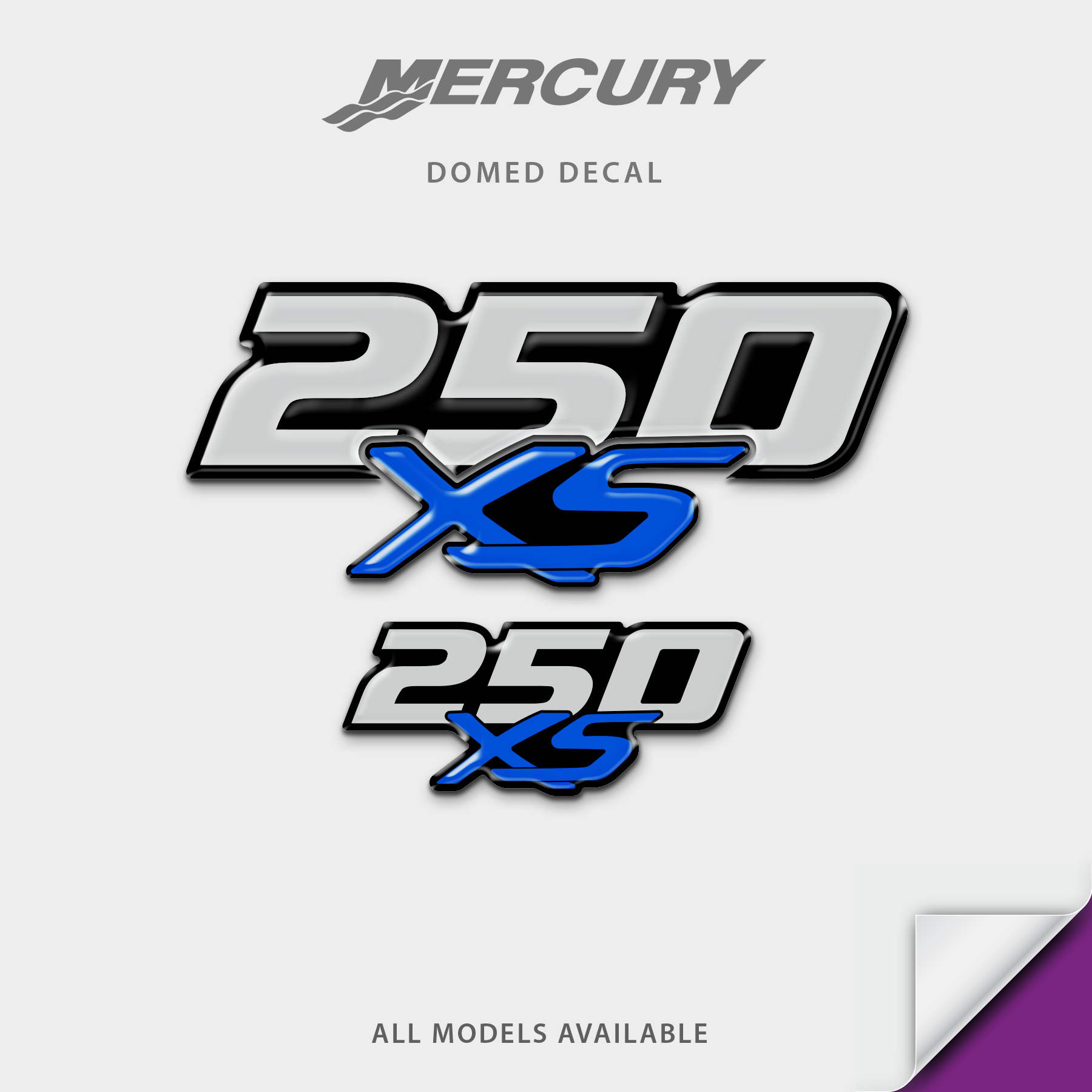 Mercury Racing HP Number XS Domed Motor Decal