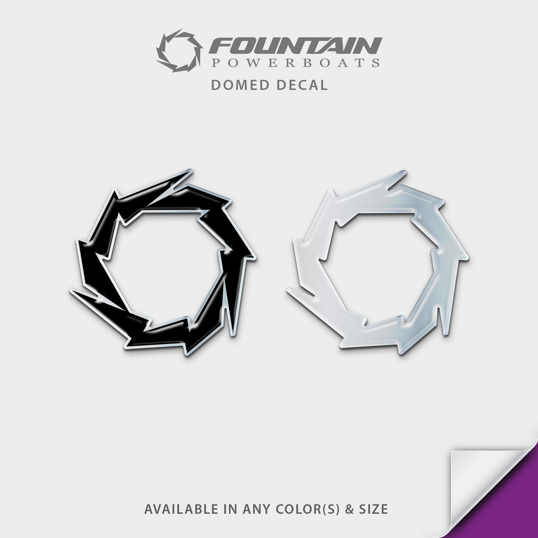 Fountain PowerBoats Circle Logo Domed Decal