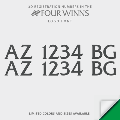 Four Winns Boat 3D Raised Registration by Domed Numbers