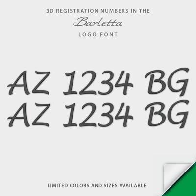 Barletta Pontoon Boat 3D Raised Registration by Domed Numbers