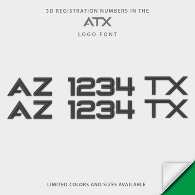 ATX Boat 3D Emblem Raised Registration by Domed Numbers