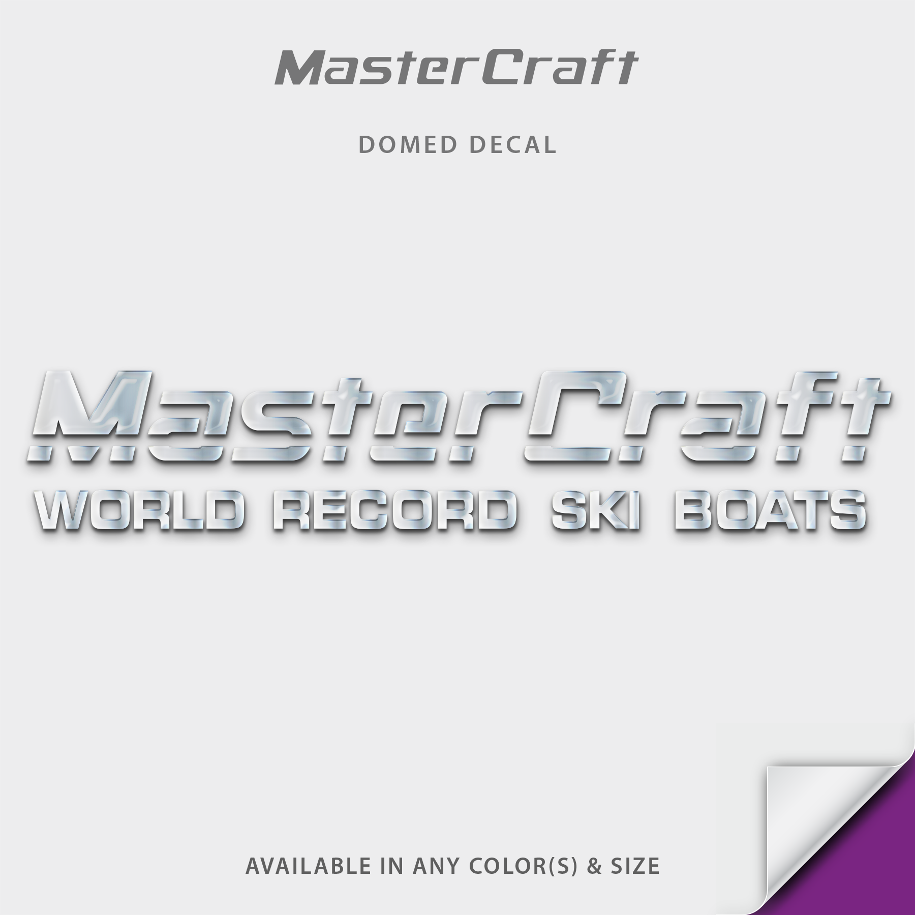 1991-1994 MasterCraft World Record Ski Boats Domed Boat Decal