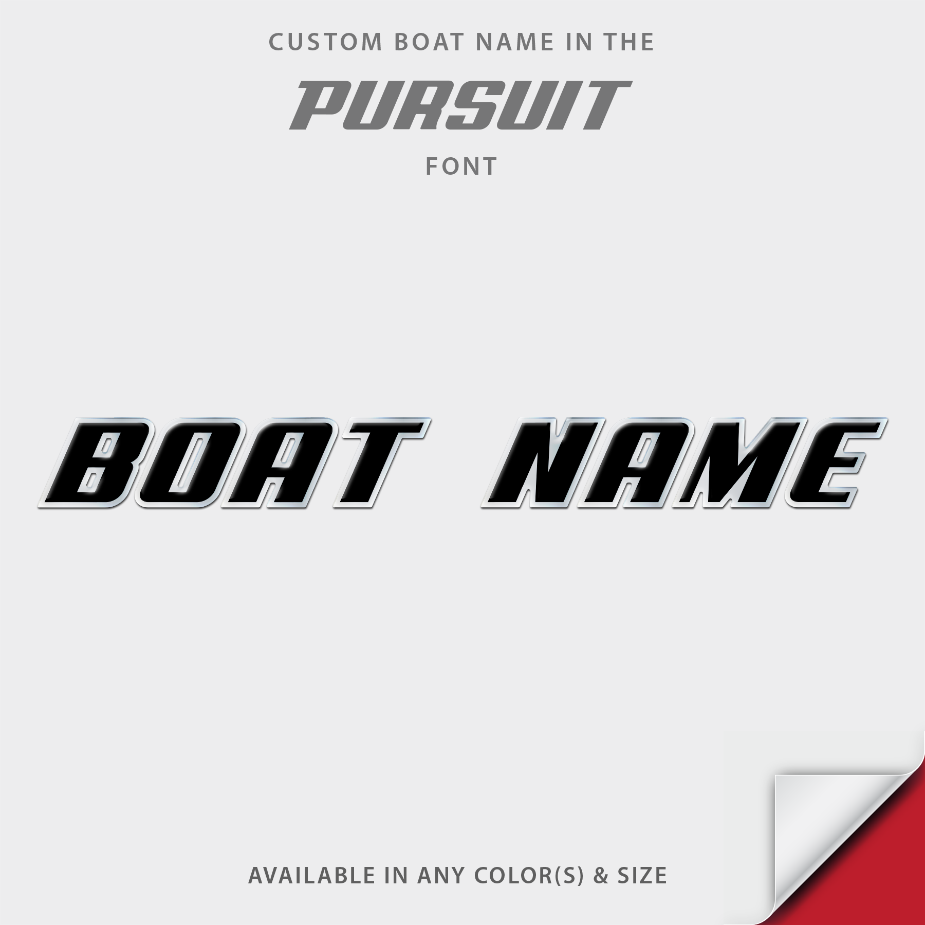 Pursuit Boats Domed Boat Name