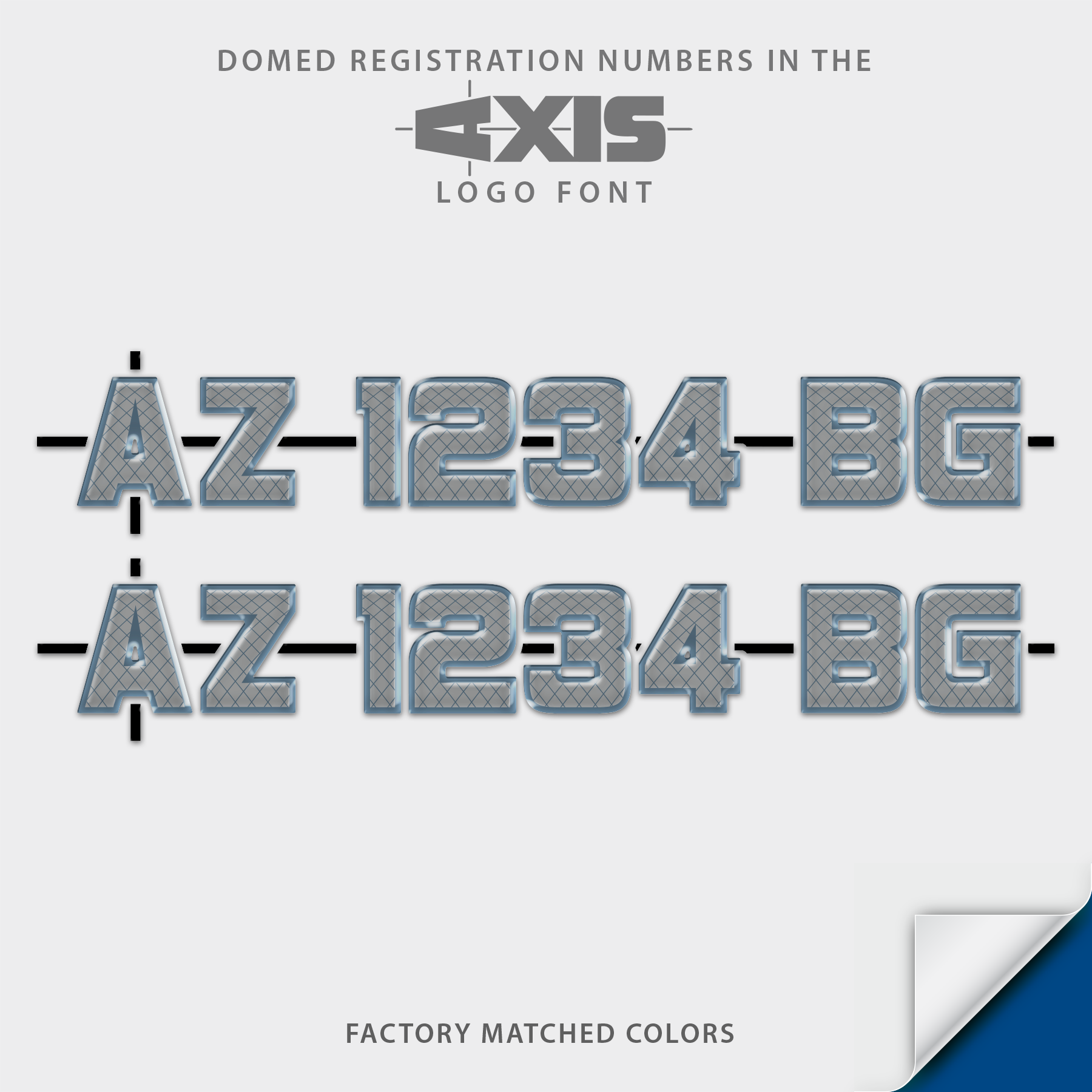 2025-2026 Axis Domed Registration, Factory Decal Matched Colors