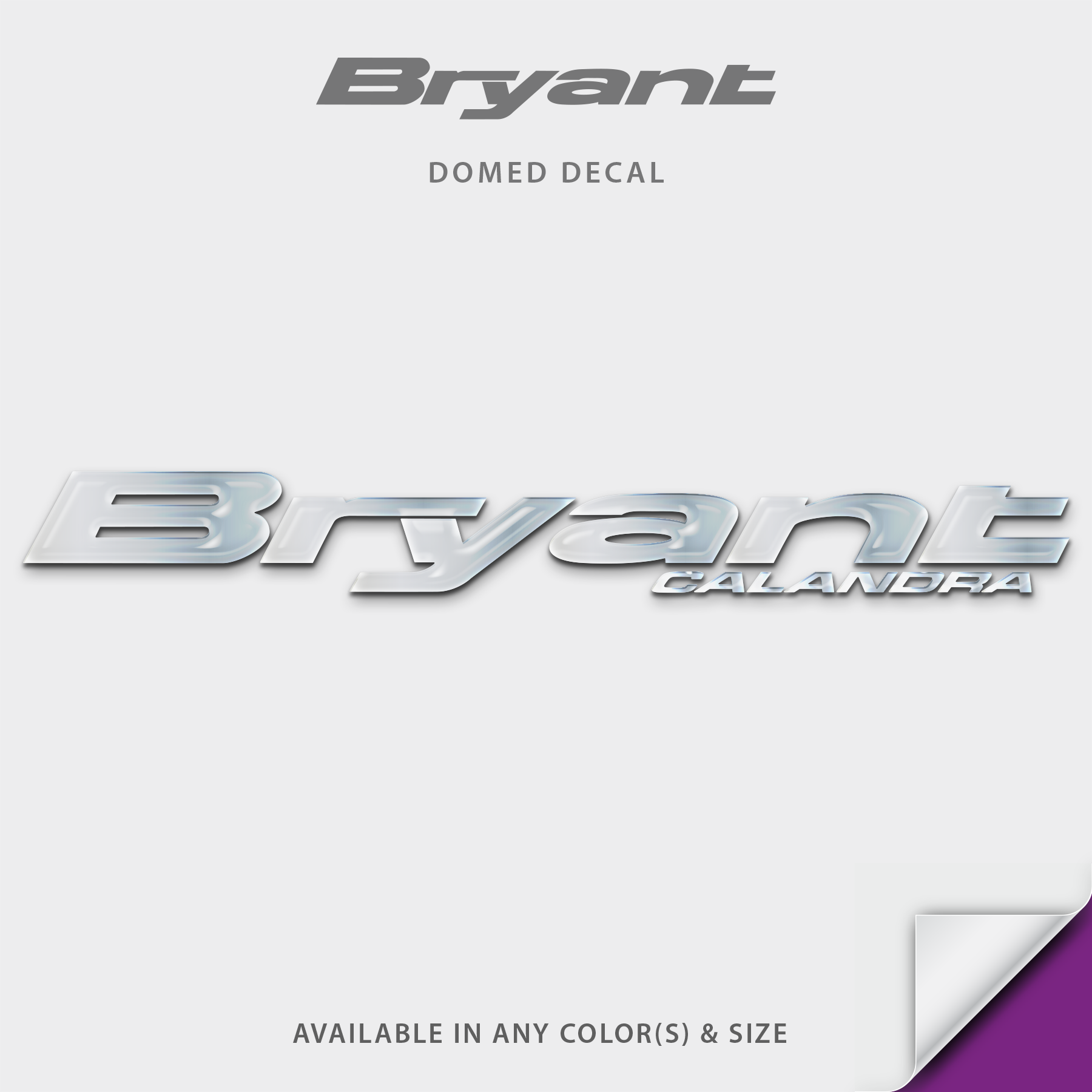 Bryant Calandra Domed Boat Decal