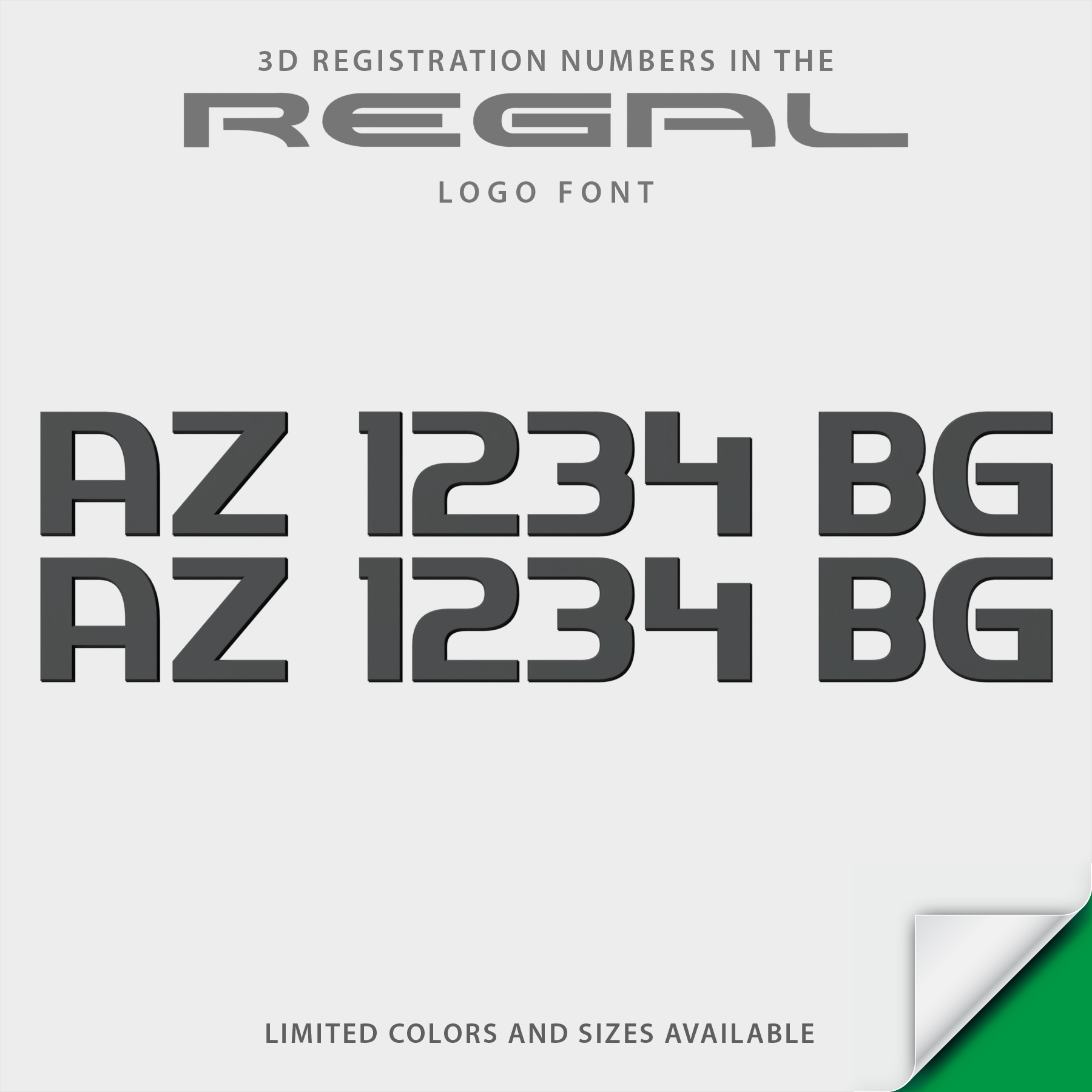 Regal 3D Emblem Registration – Domed Numbers
