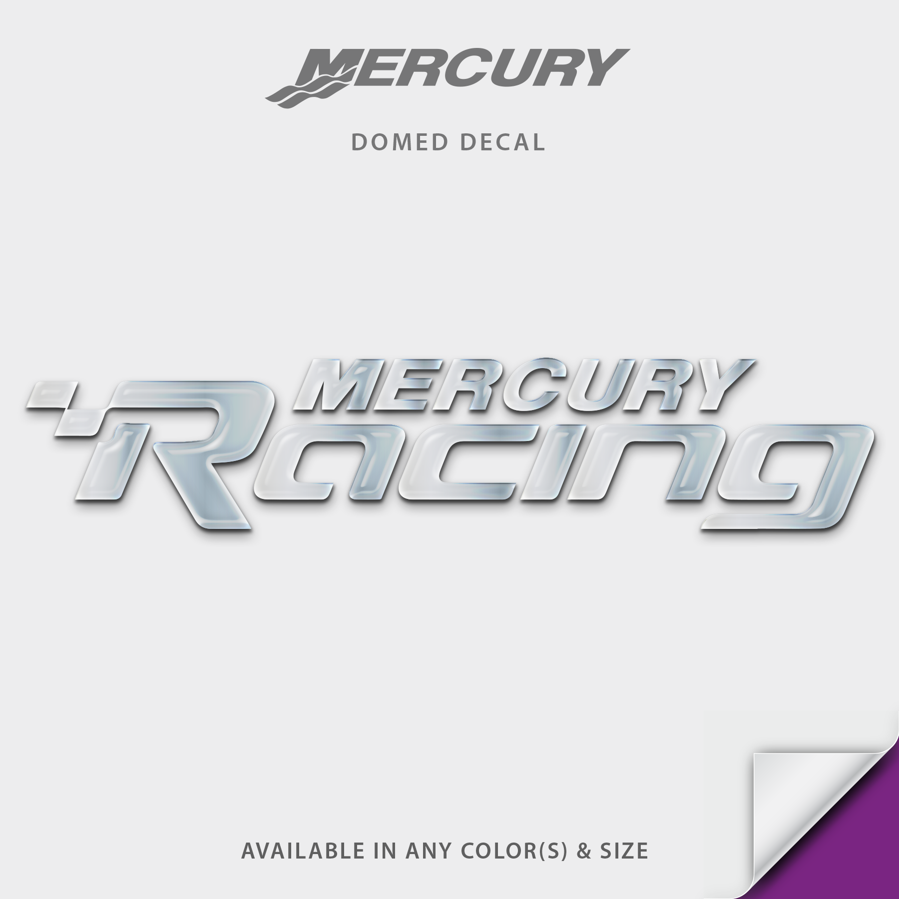 Mercury Racing Side Domed Motor Decal