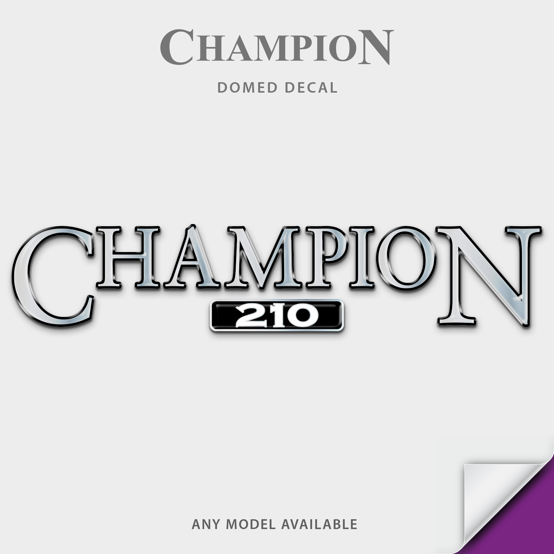 2008 Champion and Model Domed Boat Decal