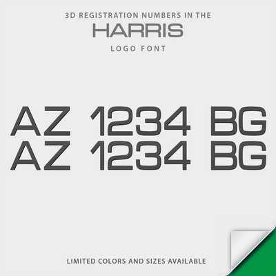 Harris Pontoon Boat 3D Raised Registration by Domed Numbers