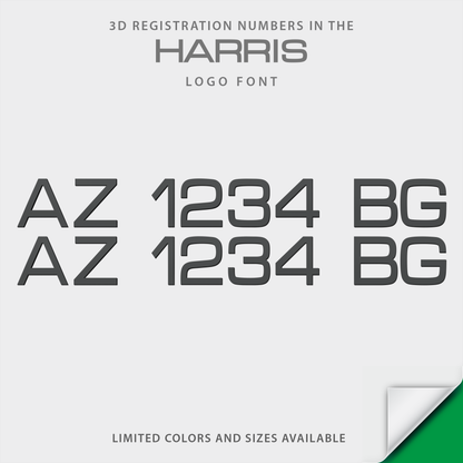 Harris Pontoon Boat 3D Raised Registration by Domed Numbers