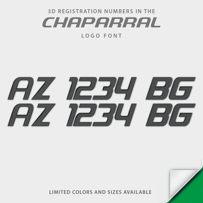 Chaparral Boats 3D Raised Registration by Domed Numbers