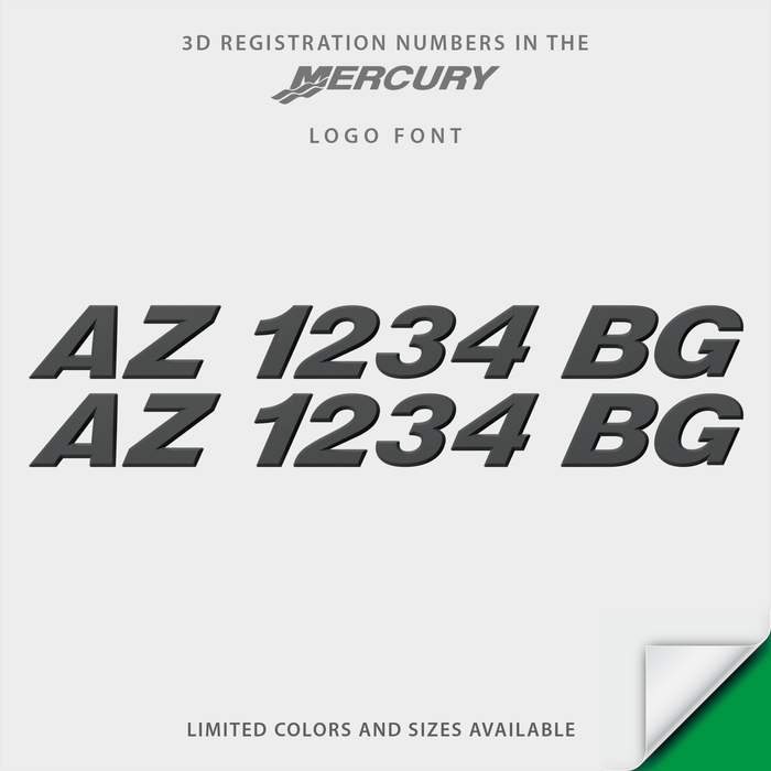 Mercury 3D Emblem Registration – Domed Numbers