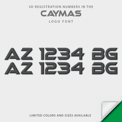 Caymas Boats 3D Raised Registration by Domed Numbers