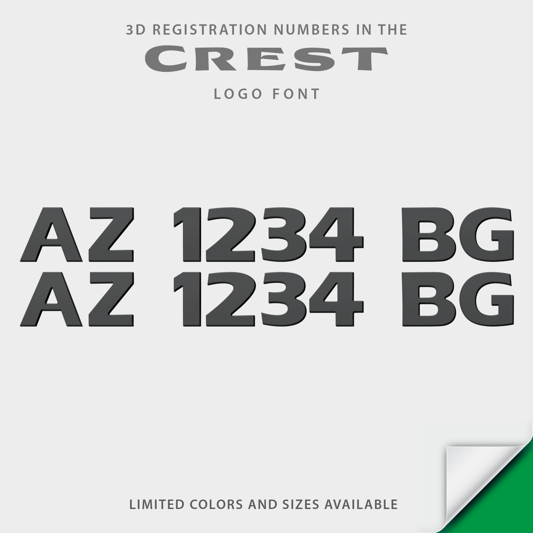 Crest 3D Emblem Registration – Domed Numbers