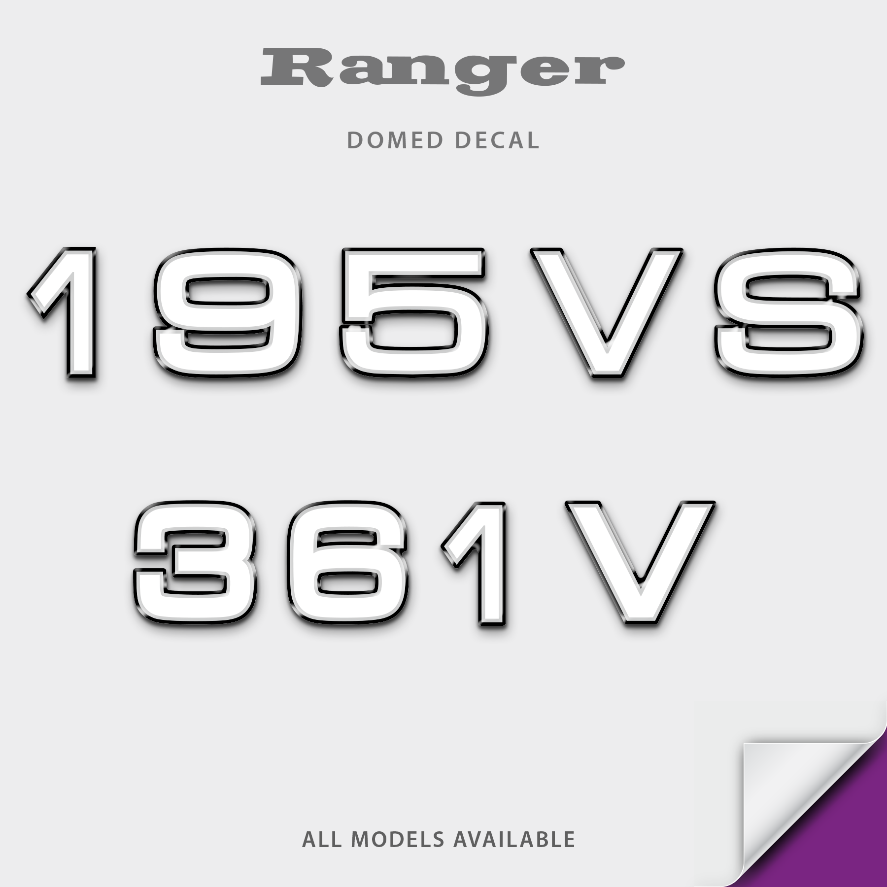 1986-2014 Ranger 'Model Number Only' Decal