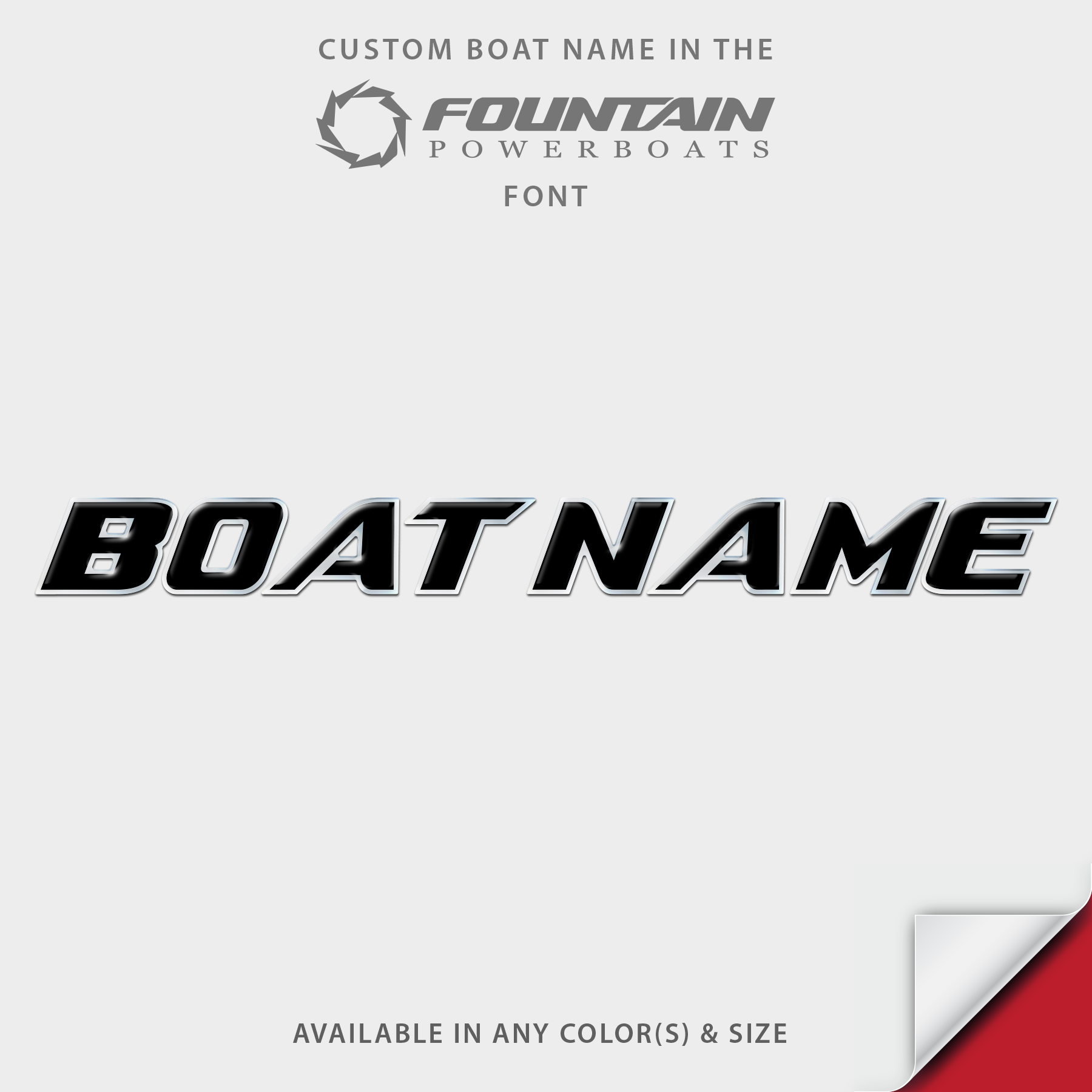 Fountain Powerboats Domed Boat Name