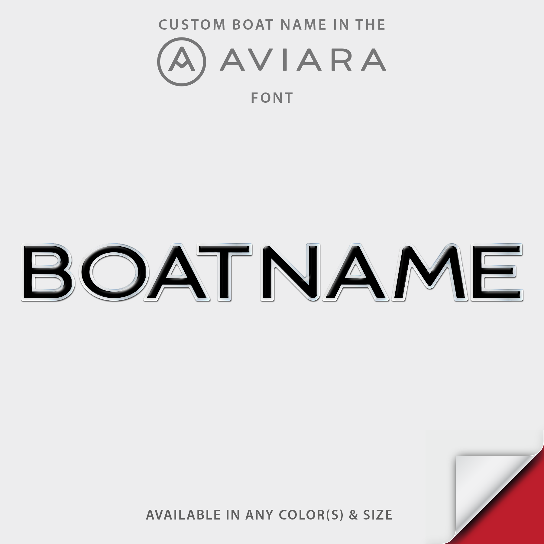 Aviara Custom Boat Name Decal by Domed Numbers