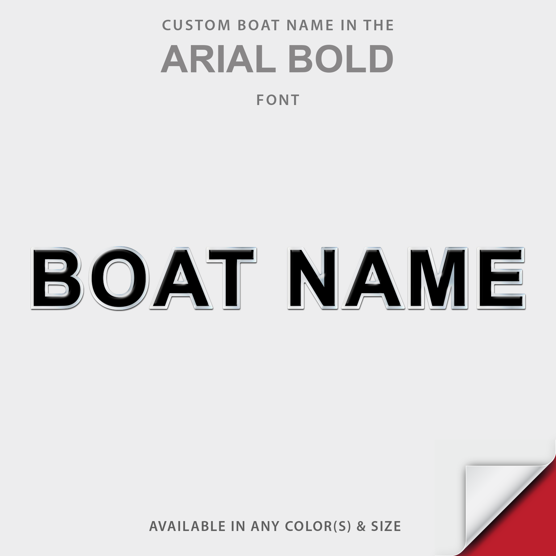 Arial Bold Domed Boat Name