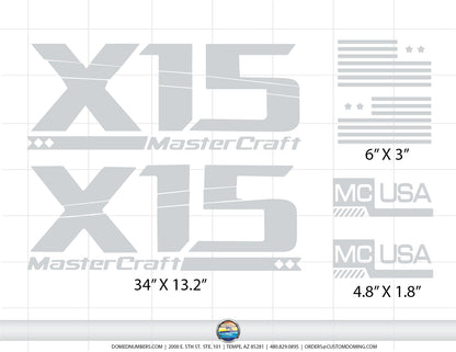2006-2007 MasterCraft X15 Domed Boat Decals