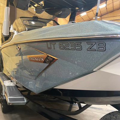 Nautique Paragon Boat Registration by Domed Numbers Steel Blue Metal Flake 