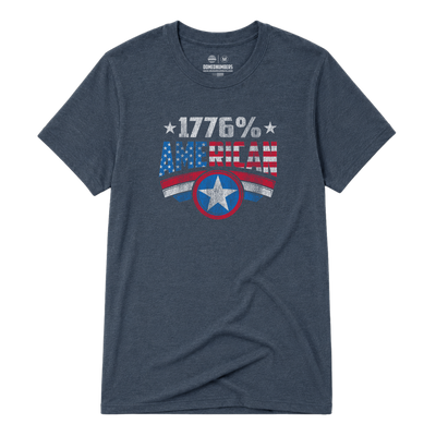 1776 Percent American, Adult Unisex Short Sleeve Tee