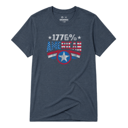 1776 Percent American, Adult Unisex Short Sleeve Tee