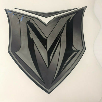 2007 2008 2009 Malibu Wakesetter replacement decal, black and chrome domed vinyl, by Domed Numbers.