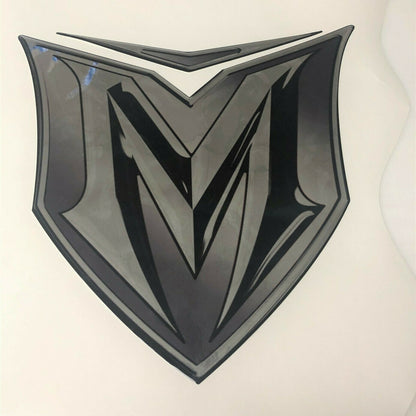 2007 2008 2009 Malibu Wakesetter replacement decal, black and chrome domed vinyl, by Domed Numbers.